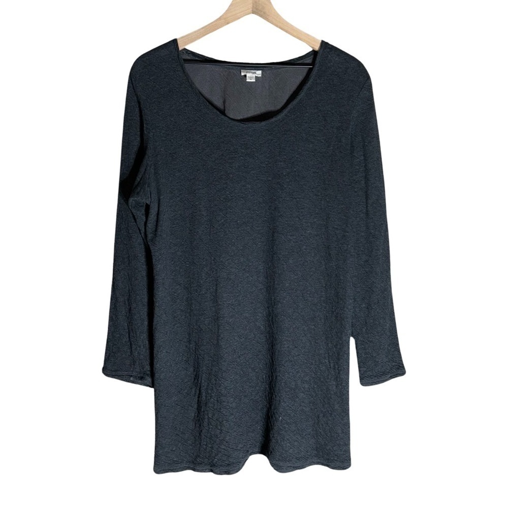 Pure Jill Oversized Grey Textured Top - Size M
